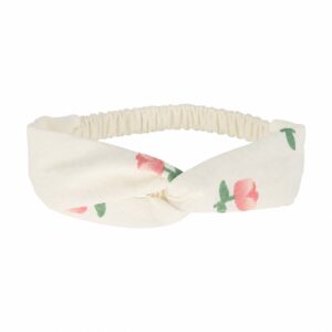 Haarband Twist 5cm – Tulp Bloemen Print – Roze Creme