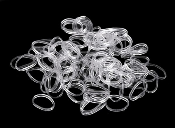 haarelastiekjes-transparant Haarelastiekjes Mini - 1cm - Transparant - Set van 100