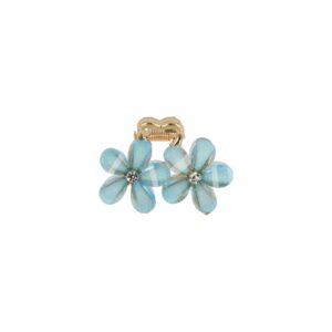Haarspeld Haarklem 4cm – Glitter Bloemen – Blauw