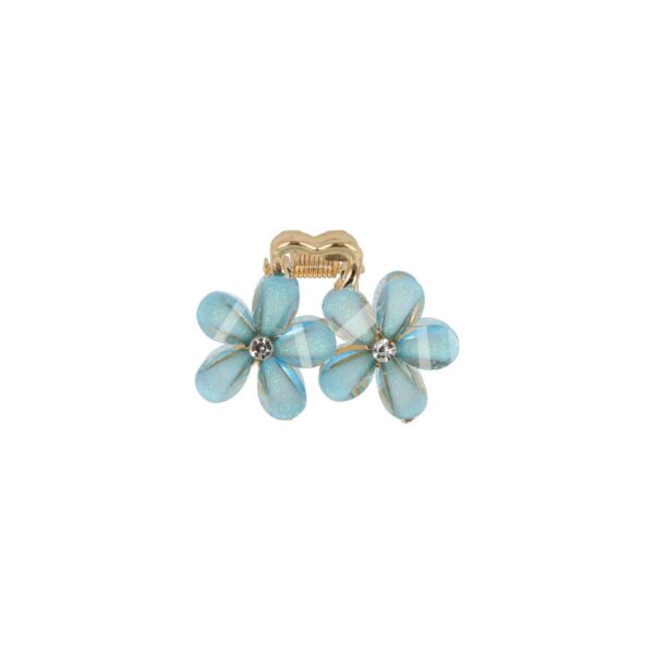 haarklem bloemen 4cm glitter_1 Haarspeld Haarklem 4cm – Glitter Bloemen – Blauw