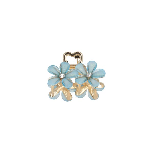 haarklem bloemen 4cm glitter_12 Haarspeld Haarklem 4cm – Glitter Bloemen – Blauw
