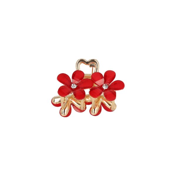 haarklem bloemen 4cm glitter_13 Haarspeld Haarklem 4cm – Glitter Bloemen – Rood