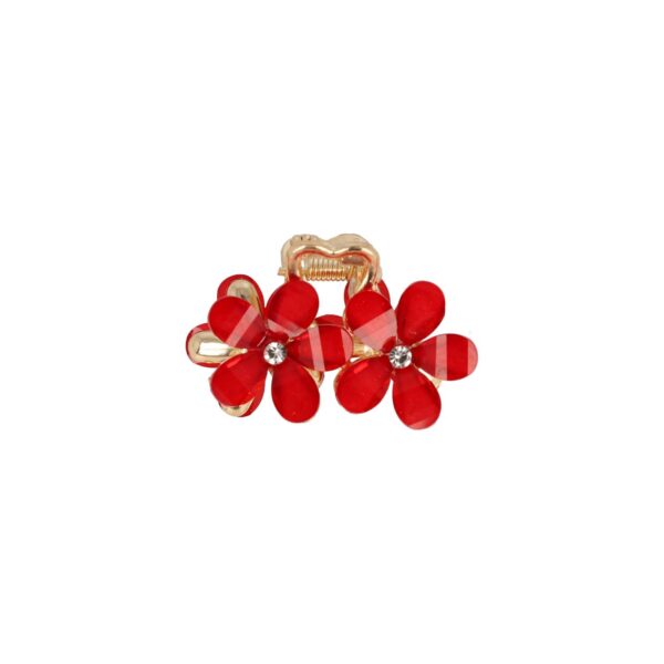 haarklem bloemen 4cm glitter_2 Haarspeld Haarklem 4cm – Glitter Bloemen – Rood