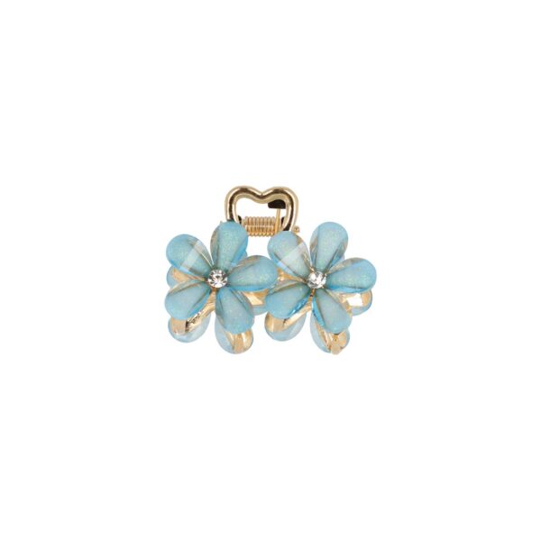 haarklem bloemen 4cm glitter_5 Haarspeld Haarklem 4cm – Glitter Bloemen – Blauw