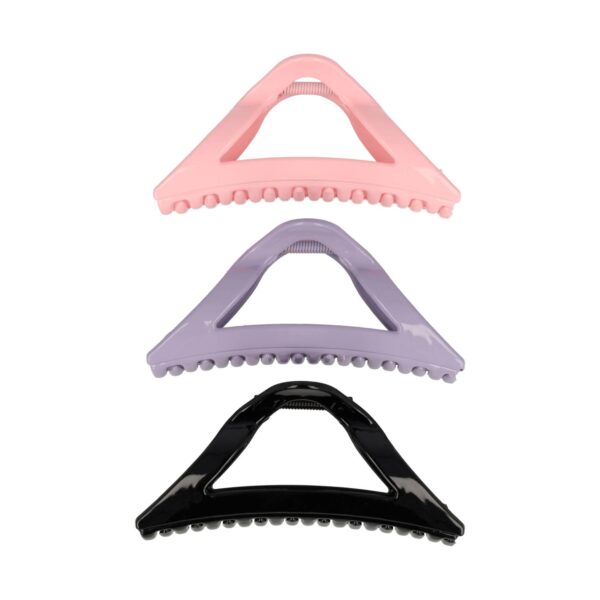 Haarspeld Haarklemmen 11cm – XL Driehoek Vorm – Zwart Roze Paars – Set van 3