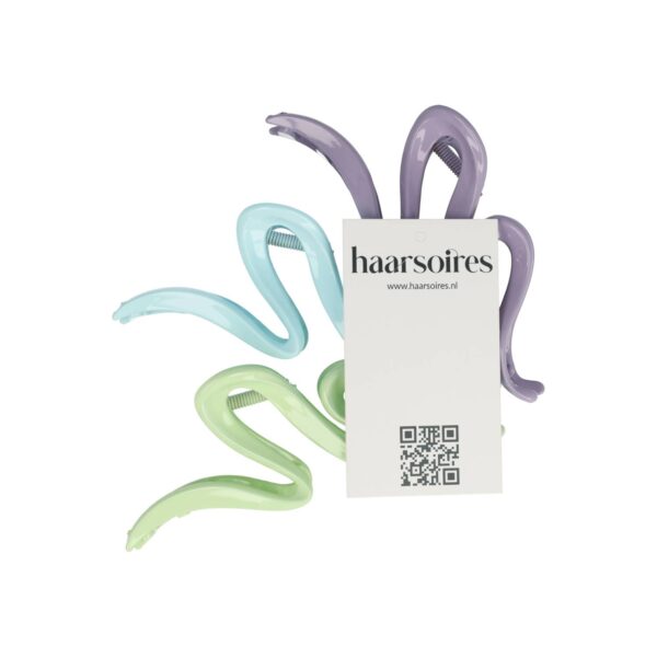Haarspeld Haarklemmen 11cm – XL Fantasie Vorm – Groen Blauw Paars – Set van 3