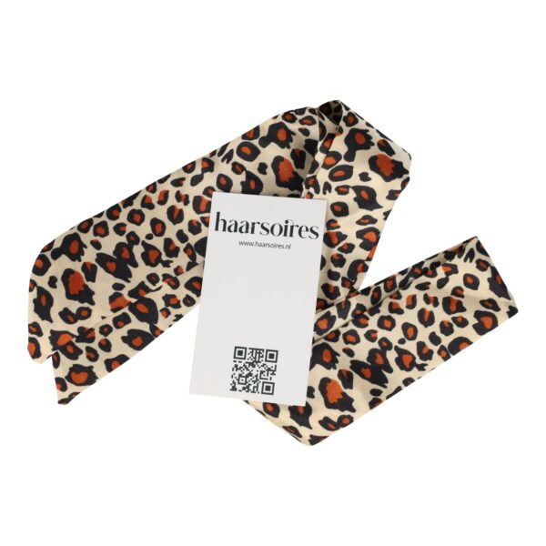 Haarband Haarlint 85cm - Panter Print - Bruin