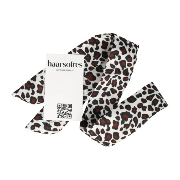 haarlint panter_9 Haarband Haarlint 85cm - Panter Print - Bruin Wit