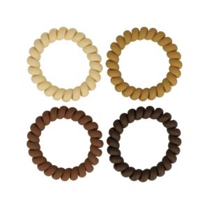 Haarelastieken Invisibobble - Telefoondraad - Bruin Beige - Set van 4