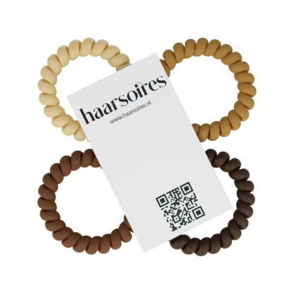 invisibobble bruin tinten set van 4_2 Haarelastieken Invisibobble - Telefoondraad - Bruin Beige - Set van 4