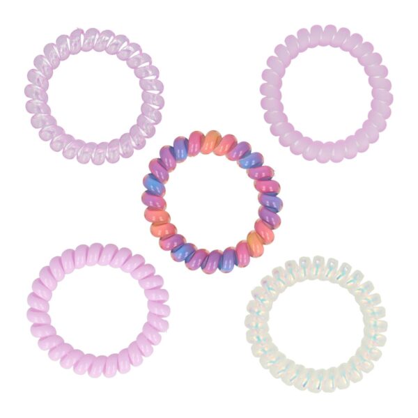 invisibobble color 5 stuks_1 Haarelastieken Invisibobble - Telefoondraad - Mix - Lila Paars - Set van 5