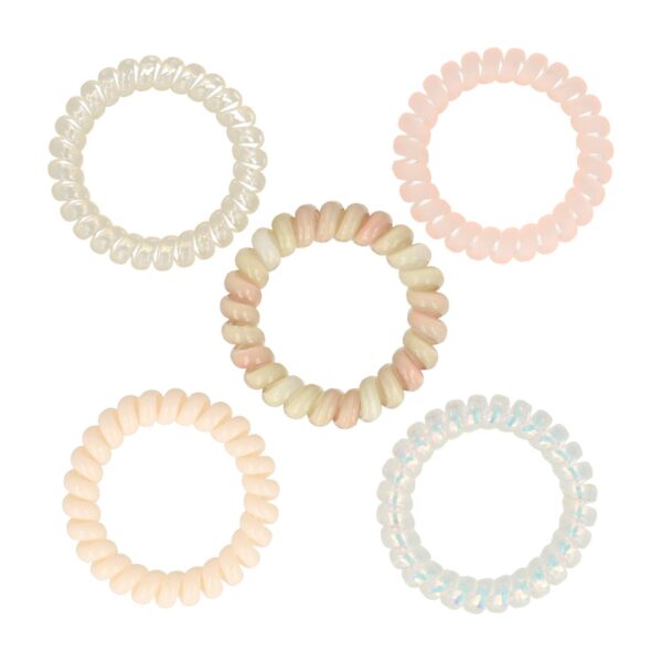 Haarelastieken Invisibobble - Telefoondraad - Mix - Beige Naturel - Set van 5