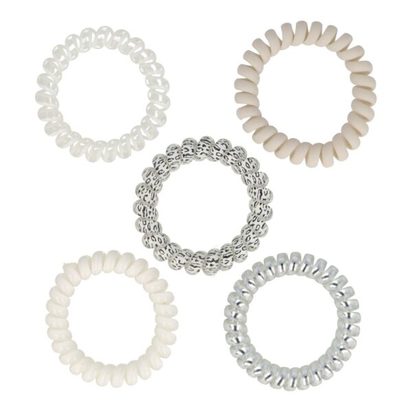 Haarelastieken Invisibobble - Telefoondraad - Mix - Grijs - Set van 5