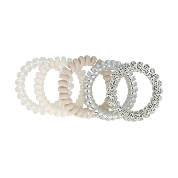 Haarelastieken Invisibobble - Telefoondraad - Mix - Grijs - Set van 5