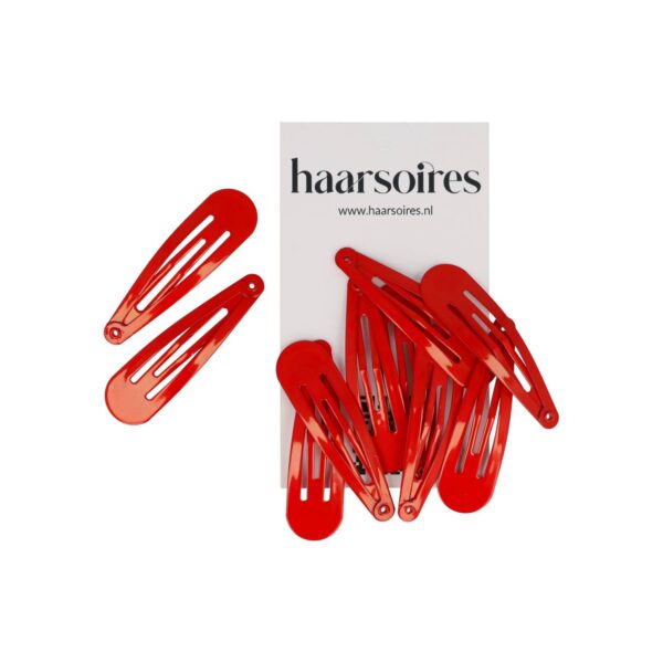 klikklak basic 5cm wit_7 Haarspeld Klikklak 5cm - Rood - Set van 10