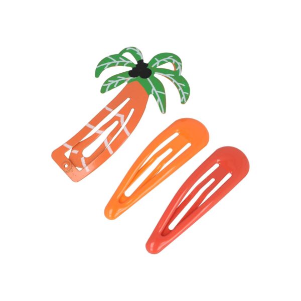 klikklak figuurtjes_2 Haarspeld Klikklak 5cm - Palmboom - Epoxy - Oranje - Set van 3