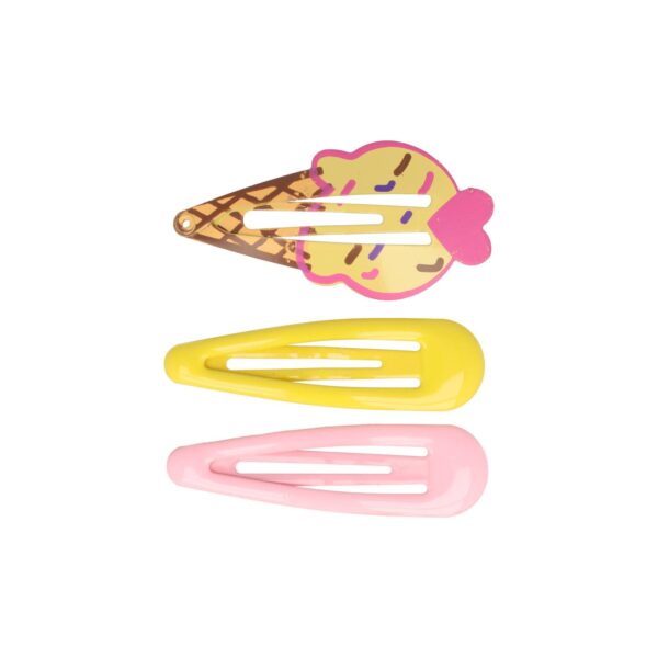 klikklak figuurtjes_4 Haarspeld Klikklak 5cm - IJsje - Epoxy - Roze Geel - Set van 3