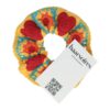 Haarelastiek Scrunchie – Gehaakte Stof – Hart Zon Motief – Rood Geel