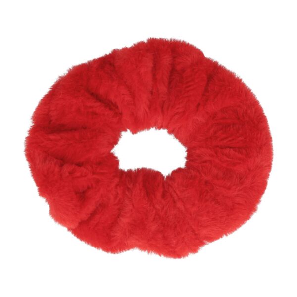 Haarelastiek Scrunchie – Teddy Stof – Rood