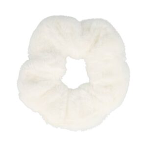 Haarelastiek Scrunchie – Teddy Stof – Wit