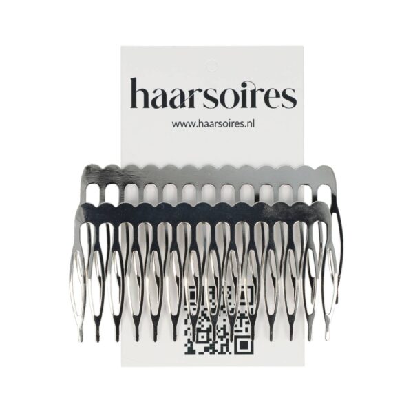 sierkam basic metaal 7cm zilver_2 Haarspeld Sierkam Opsteekkam 7cm - Metaal - Zilver - Set van 2