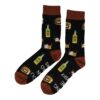 sok papa wiskey tractor bier_2 Sokken - Wiskey Print - Bruin Zwart - Katoen - Maat 38-45