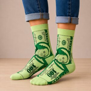 Sokken - Dollar Geld Print - Groen - Katoen - Maat 36-43