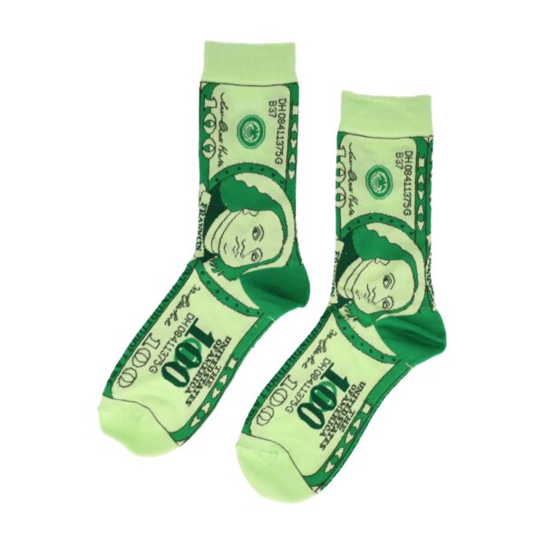 sokken dollar rookworst hamburger_4 Sokken - Dollar Geld Print - Groen - Katoen - Maat 36-43