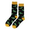 Sokken Katoen - Krokodil Print - Zwart Geel Groen - Maat 38-45