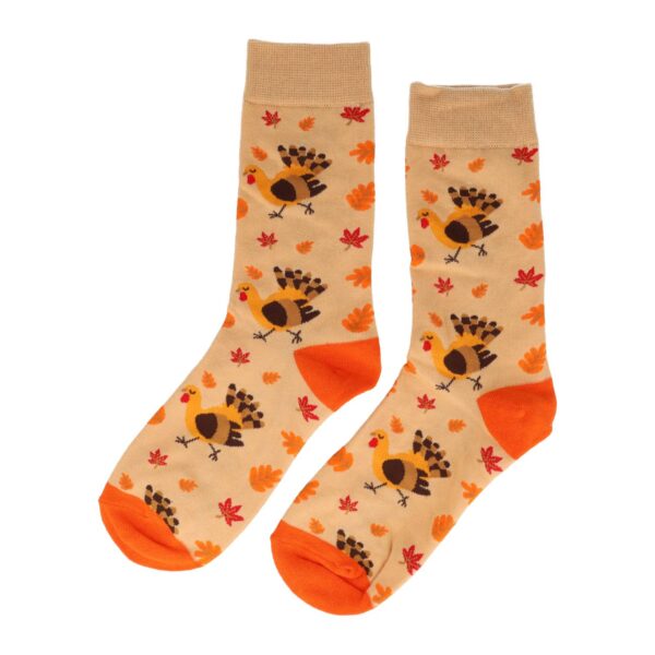 sokken piano varken kalkoen_6 Sokken - Kalkoen Print - Oranje - Katoen - Maat 36-43