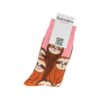 sokken schaap fiets cabybara luiaard_3 Sokken Katoen - Luiaard Print - Bruin Roze- Maat 38-45