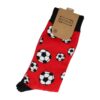 sokken voetbal_2 Sokken - Voetbalveld Print - Rood - Katoen - Maat 38-45