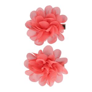 Haarspeld Duckklem 5cm - Haarbloem - Koraalroze - Set van 2