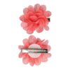 duckklem haarbloem 5cm koraal_2 Haarspeld Duckklem 5cm - Haarbloem - Koraalroze - Set van 2