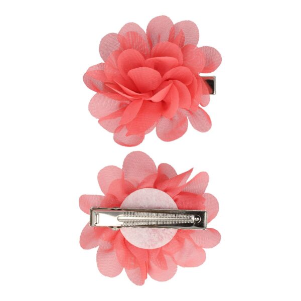 duckklem haarbloem 5cm koraal_2 Haarspeld Duckklem 5cm - Haarbloem - Koraalroze - Set van 2