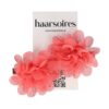 duckklem haarbloem 5cm koraal_3 Haarspeld Duckklem 5cm - Haarbloem - Koraalroze - Set van 2
