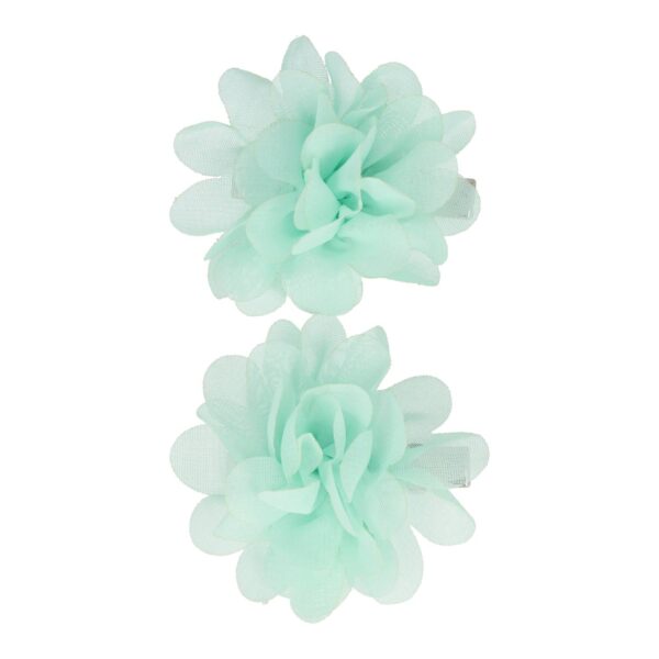 duckklem haarbloem 5cm mintgroen_1 Haarspeld Duckklem 5cm – Haarbloem - Mintgroen - Set van 2