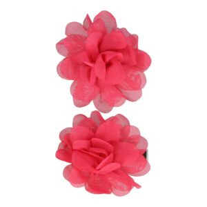 duckklem haarbloem fuchsia roze_1 Haarspeld Duckklem 5cm – Haarbloem - Fuchsia Roze - Set van 2