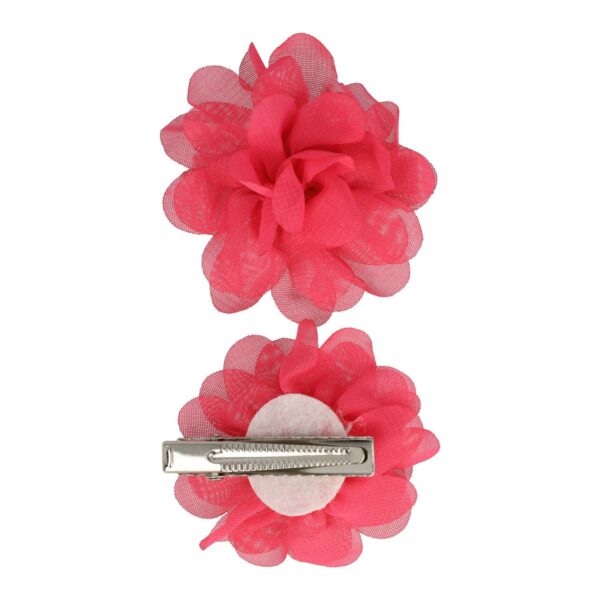 duckklem haarbloem fuchsia roze_2 Haarspeld Duckklem 5cm – Haarbloem - Fuchsia Roze - Set van 2