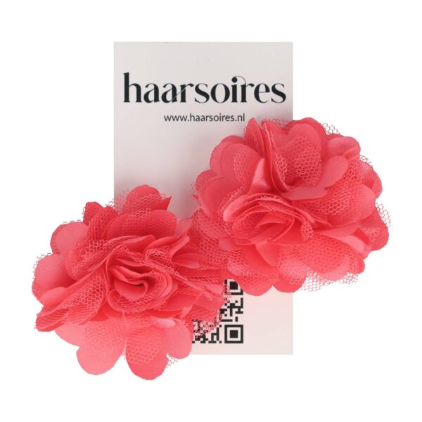 duckklem haarbloem fuchsia_3 Haarspeld Duckklem 5cm – Haarbloem - Fuchsia Roze