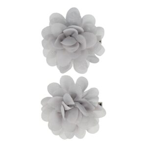duckklem haarbloem grijs_1 Haarspeld Duckklem 5cm – Haarbloem - Grijs - Set van 2