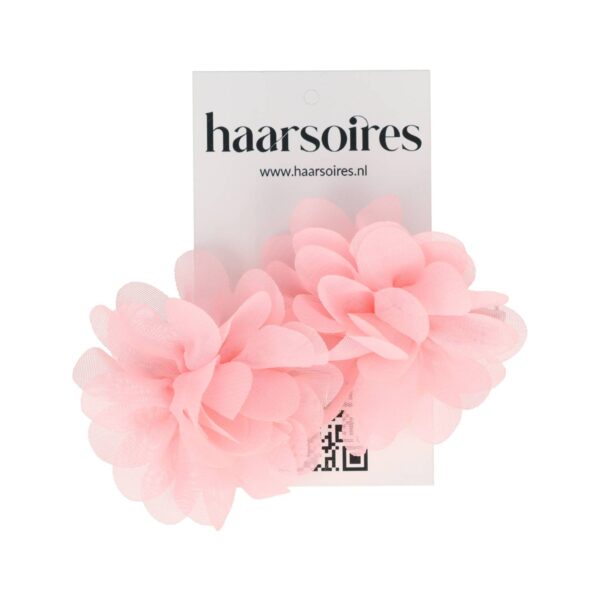 duckklem haarbloem lichtroze 5cm_3 Haarspeld Duckklem 5cm - Haarbloem - Lichtroze - Set van 2