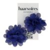 Haarspeld Duckklem 5cm – Haarbloem - Donkerblauw - Set van 2