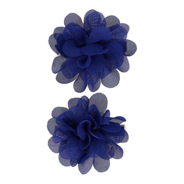 Haarspeld Duckklem 5cm – Haarbloem - Donkerblauw - Set van 2