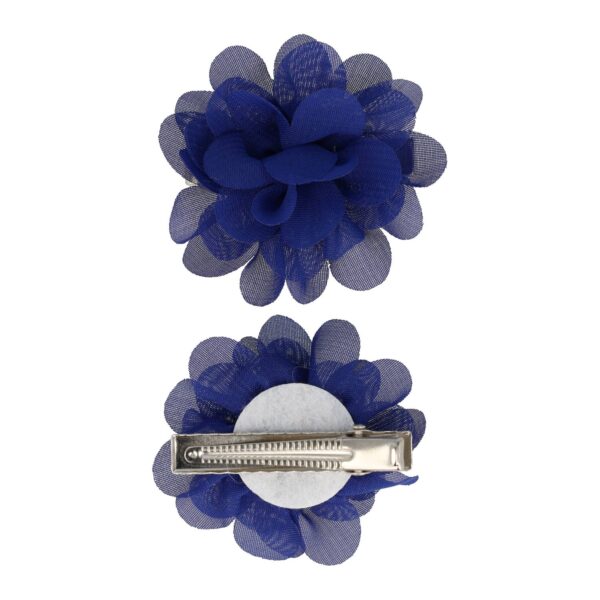 Haarspeld Duckklem 5cm – Haarbloem - Donkerblauw - Set van 2