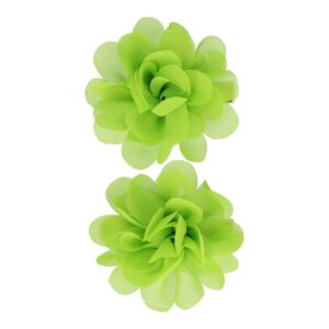 duckklem haarbloem set groen_1 Haarspeld Duckklem 5cm – Haarbloem - Groen - Set van 2
