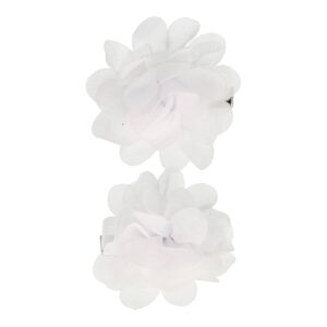duckklem haarbloem wit_1 Haarspeld Duckklem 5cm – Haarbloem - Wit - Set van 2