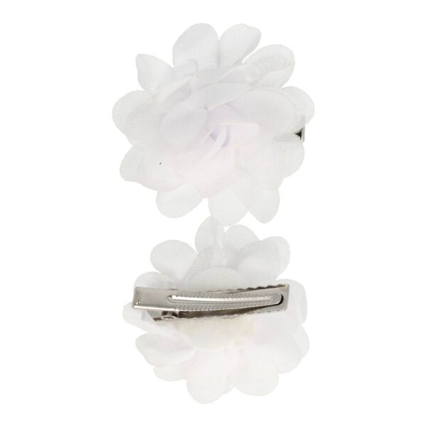 duckklem haarbloem wit_2 Haarspeld Duckklem 5cm – Haarbloem - Wit - Set van 2