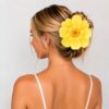 haarbloem-12cm-geel Haarspeld Duckklem 12cm – Haarbloem - Geel