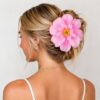 Haarspeld Duckklem 12cm – Haarbloem - Roze